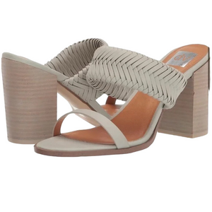 NIB Dolce Vita Bambi Sage Size 6 Stacked Heel Open Toe Casual Party Date Night